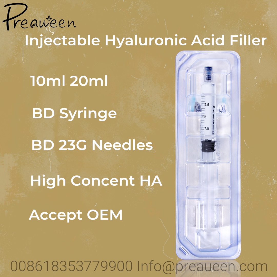 China professional injectable hyaluronic acid 10cc 20cc dermal fillers OEM manufacturer private lable